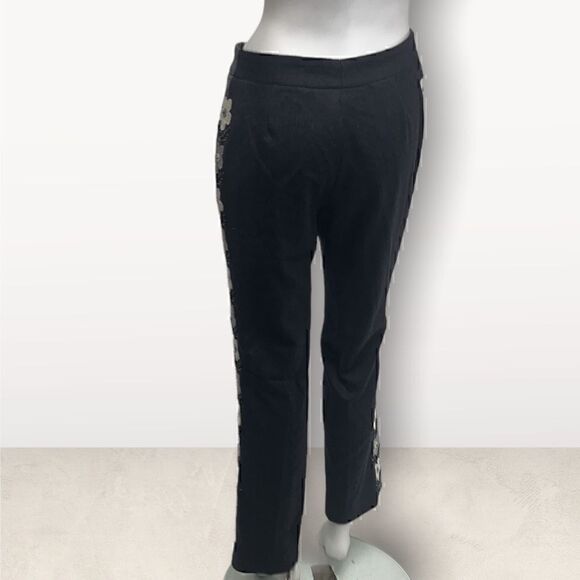 Moschino Cheap & Chic Gray  Wool Pants With Flower Detail - Picture 5 of 9